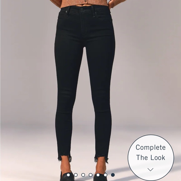 Abercrombie Black High Rise Ankle Skinny Jeans - Picture 4 of 5